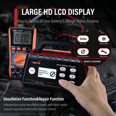 2A/10A/Auto  6V/12V Battery Charger